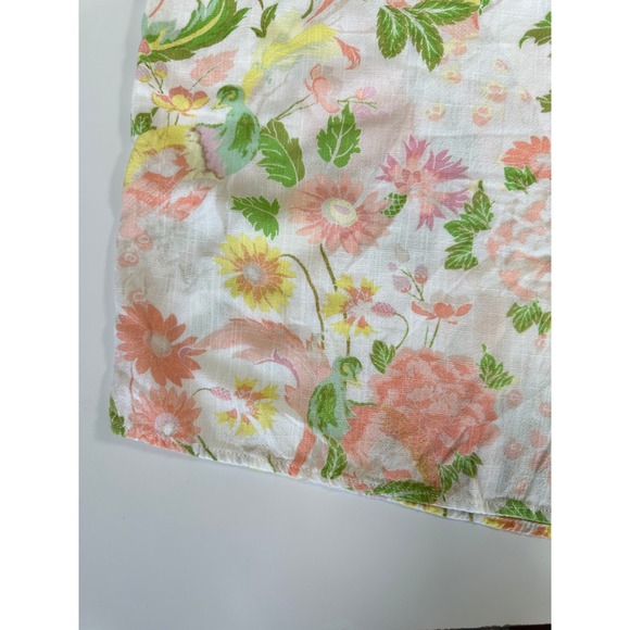 Rose + Olive Resort Floral Wide Leg Pants Medium Tropical Coastal Grandmother - Picture 8 of 10